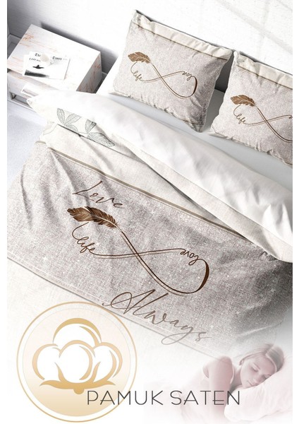 Doğal Pamuk Çift Kişilik 3D Digital Sonsuzluk Nevresim Takımı fırsatları