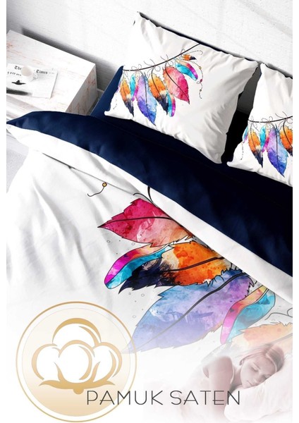 Doğal Pamuk Çift Kişilik 3D Digital Tüy Nevresim Takımı fırsatları