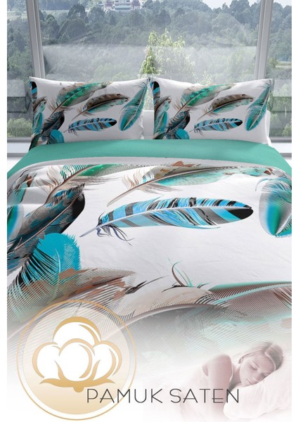 New Feather 3D Pamuk Saten Çift Kişilik Nevresim Seti Nevresim Takımı fırsatları