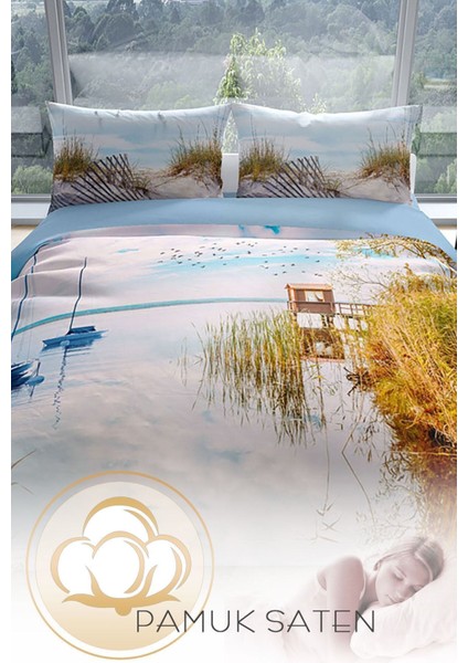 Reeds 3D Pamuk Saten Çift Kişilik Nevresim Seti Nevresim Takımı fırsatları