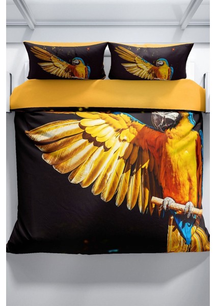 Parrot 3D Pamuk Saten Çift Kişilik Nevresim Seti Nevresim Takımı modelleri