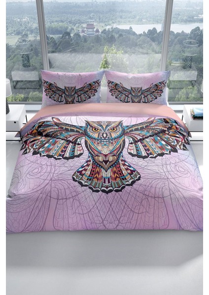 Mr. Owl 3D Pamuk Saten Çift Kişilik Nevresim Seti Nevresim Takımı fiyatları