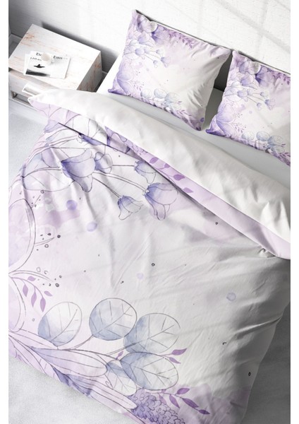 Çift Kişilik Nevresim Seti Sık Dokuma Pamuk Saten 3D Özel Tasarım Soft Lila (Çarşafsızdır) Nevresim Takımı modelleri