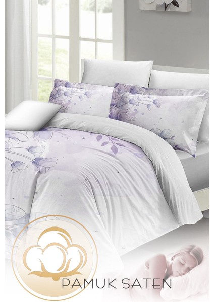 Çift Kişilik Nevresim Seti Sık Dokuma Pamuk Saten 3D Özel Tasarım Soft Lila (Çarşafsızdır) Nevresim Takımı indirimleri