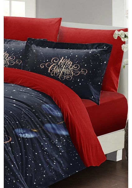 Yılbaşı Çift Kişilik Nevresim Lastikli Çarşaflı Pamuk Saten Dream Noel Nevresim Takımı fiyatları