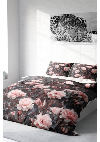 Doğal Pamuk Çift Kişilik 3D Digital Roses Garden Nevresim Takımı fiyatları