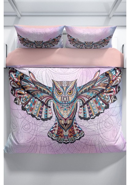 Mr. Owl 3D Pamuk Saten Çift Kişilik Nevresim Seti Nevresim Takımı modelleri