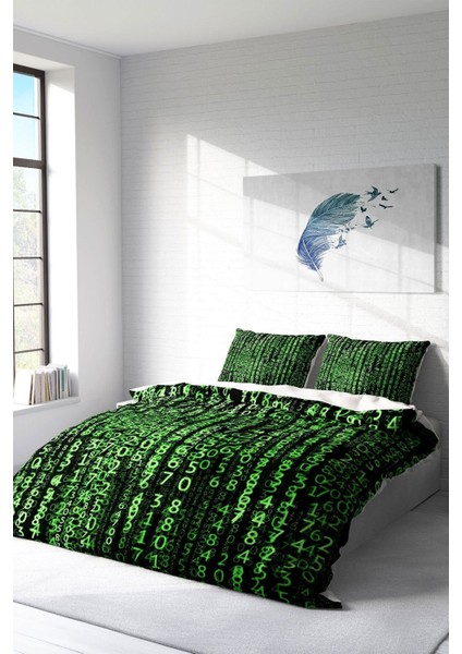 Çift Kişilik Sık Dokuma Pamuk Saten 3D Özel Tasarım The Coder Nevresim Takımı fiyatları