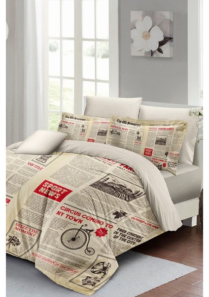 Advert 3D Pamuk Saten Pamuk Çift Kişilik Nevresim Takımı