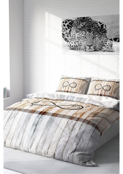 Doğal Pamuk Çift Kişilik 3D Digital Sonsuza Dek Nevresim Takımı fiyatları