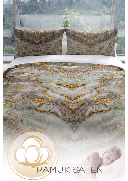 Marble 3D Pamuk Saten Çift Kişilik Nevresim Seti Nevresim Takımı fırsatları