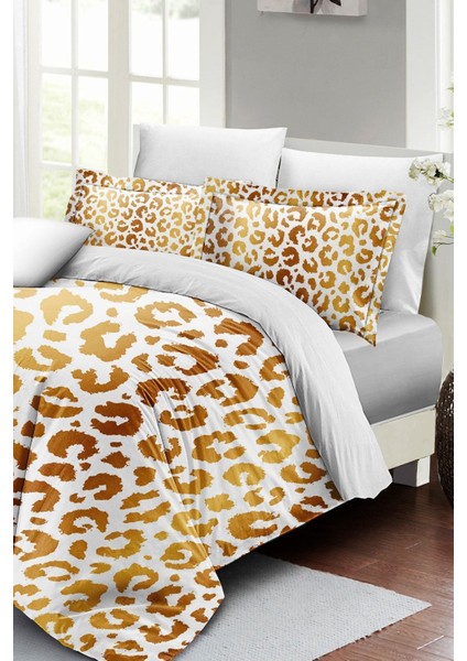 Çift Kişilik Sık Dokuma Pamuk Saten 3D Özel Tasarım Gold Tiny Nevresim Takımı modelleri