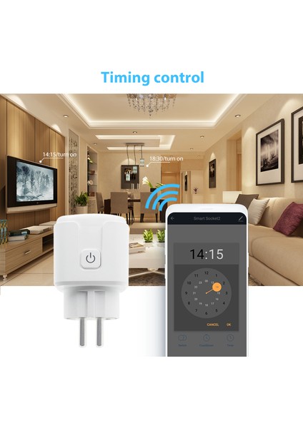 Home Kablosuz Akıllı WIFI Priz 16A Amper Tuya Destekli