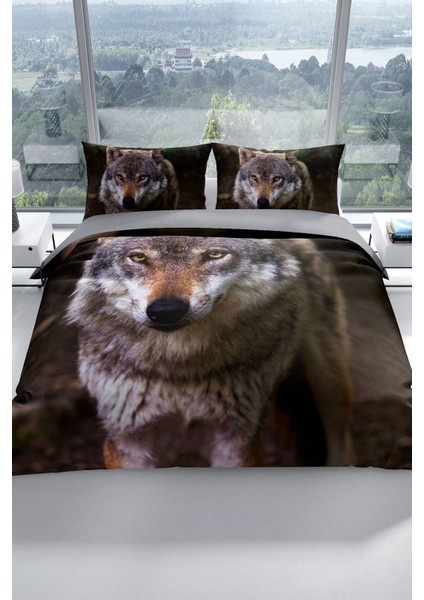 Wolfeyes 3D Pamuk Saten Çift Kişilik Nevresim Seti Nevresim Takımı fiyatları