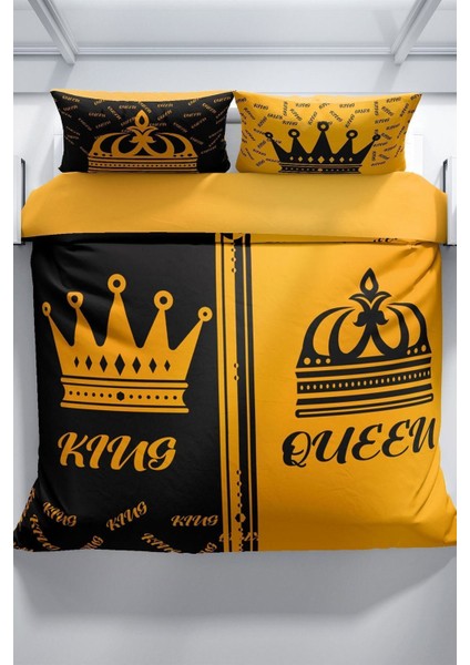 King-Queen 3D Pamuk Saten Çift Kişilik Nevresim Takımı modelleri