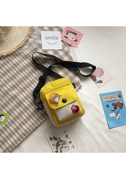 Yeni Susam Sokağı Askılı Çanta Kadın Kanvas Karikatür Küçük Omuzdan Askili Çanta Öğrenci Omuz Taze Ve Tatlı Küçük Çanta Kadınlar Için (Yurt Dışından)