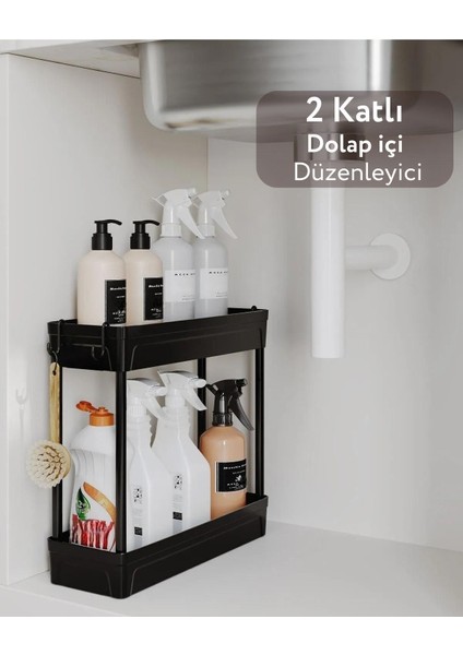 2 Katlı Banyo Düzenleyici Kaydırmaz Tabanlı
