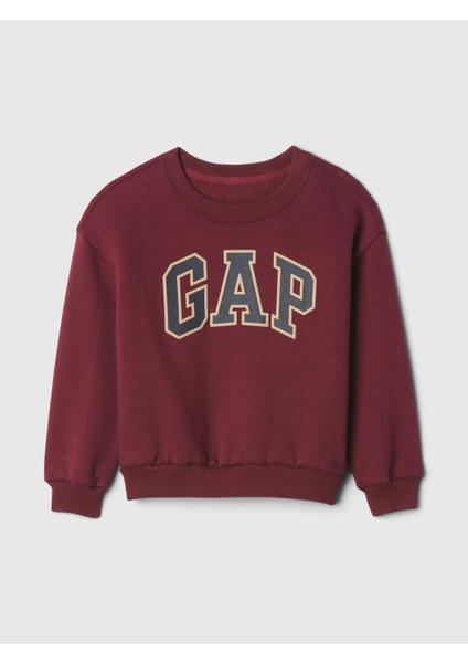 Erkek Bebek Bordo Gap Relaxed Logo Fleece Sweatshirt
