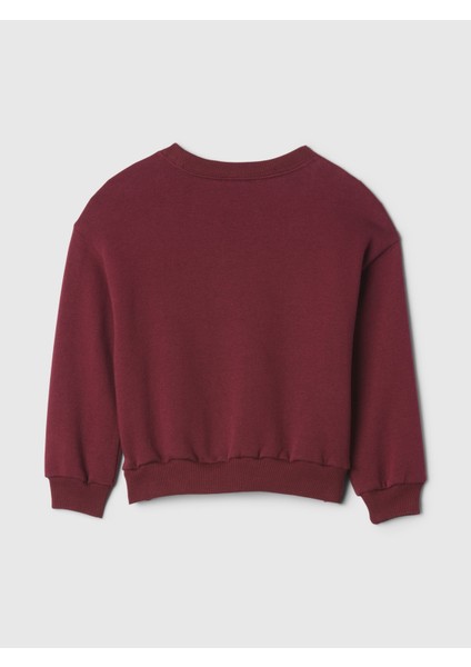 Erkek Bebek Bordo Gap Relaxed Logo Fleece Sweatshirt modelleri