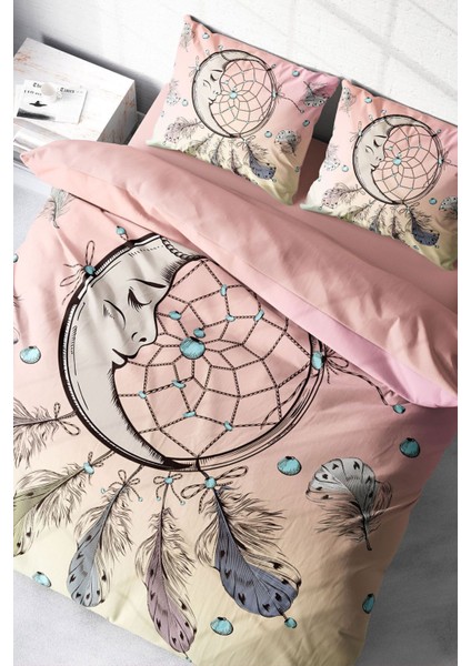 Lastikli Çarşaflı Pamuk Saten Çift Kişilik Sleep Trap Nevresim Takımı