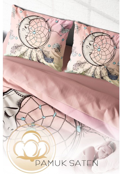 Lastikli Çarşaflı Pamuk Saten Çift Kişilik Sleep Trap Nevresim Takımı fırsatları