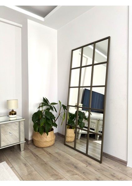 Pirinç Eskitme Metal Çerçeveli Dekor Boy Aynası 180*80 cm modelleri