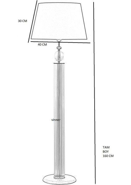 Caen Eskitme Detaylı Modern Özel Tasarım Cam Lambader - Sarı Kırçıl fiyatları