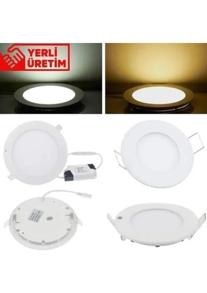 Sıvaaltı Beyaz (Gömme) LED Panel-Spot Lamba Işık GÜCÜ:6W Dış Çap:12 cm Delik Çap:10,5 cm