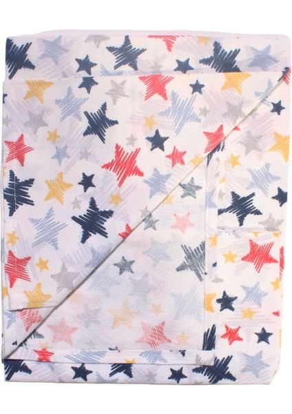 Unisex Kırmızı Mavi Renkli Yıldız Desenli Pazen Battaniye 80*90 cm fiyatları
