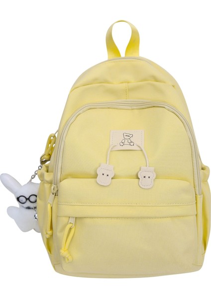 Yeni Öğrenci Sırt Çantası Kore Versiyonu Kampüs Ins Okul Çantası Kadın Düz Renk Küçük Taze Yüksek Görünümlü Küçük Sırt Çantası (Yurt Dışından)