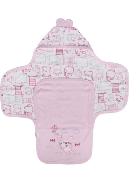 Unisex Pembe Renkli Hayvan Desenli Kundak Battaniye