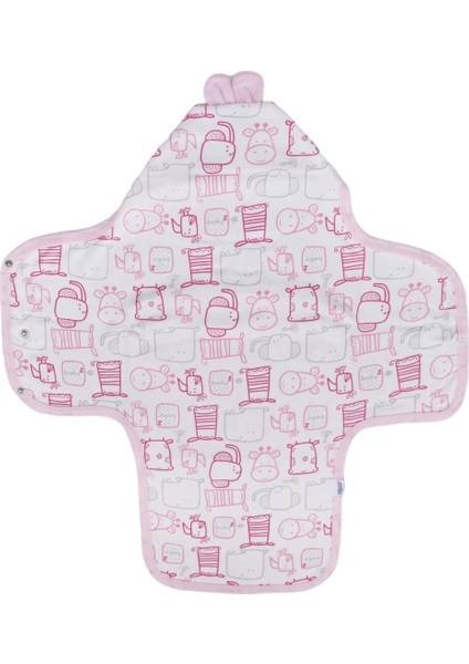 Unisex Pembe Renkli Hayvan Desenli Kundak Battaniye