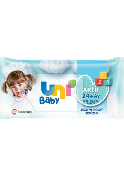 Uni Baby Aktif Islak Cep Mendili 3lü 45 Yaprak