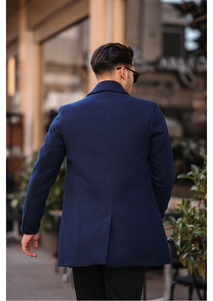 Uzun Kaşe Kaban Erkekler İçin Dar Kesim Biker Yaka Kışlık 100% Polyester fırsatları