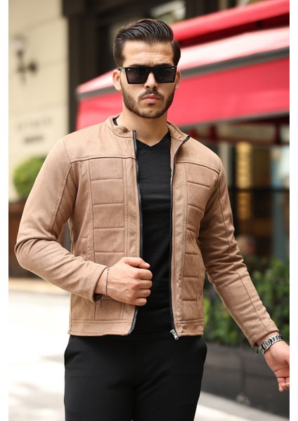 Erkek Su ve Rüzgar Geçirmez Slim Fit Astarlı Mevsimlik Süet Ceket modelleri