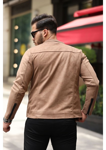 Erkek Su ve Rüzgar Geçirmez Slim Fit Astarlı Mevsimlik Süet Ceket fırsatları