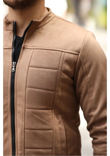 Erkek Su ve Rüzgar Geçirmez Slim Fit Astarlı Mevsimlik Süet Ceket indirimleri