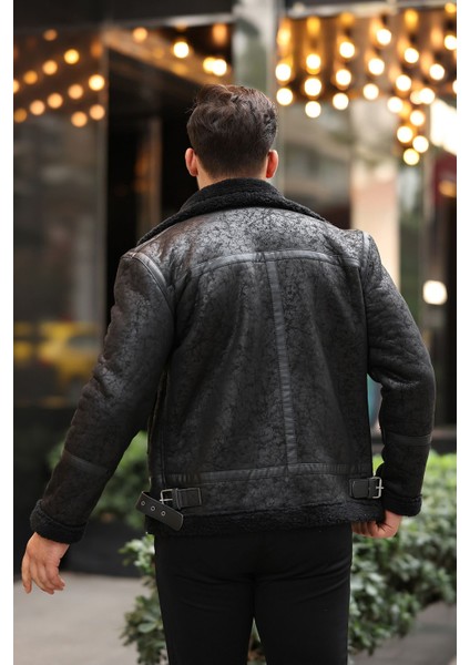 Erkek Napa Deri Içi Full Kürklü Slim Fit Mont & Ceket