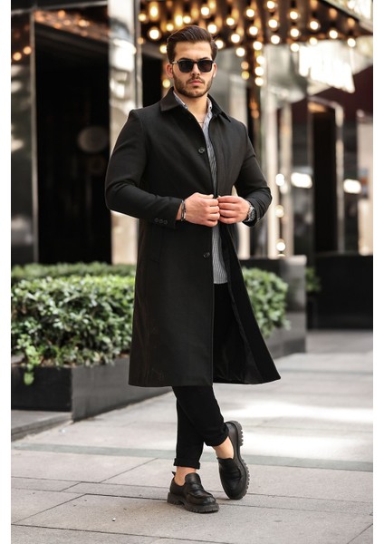 Erkek Dar Kesim Uzun Kaşe Kaban fırsatları