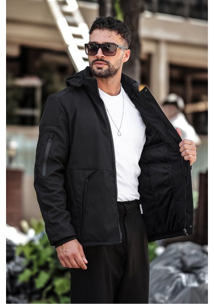 Outdoor Su,soğuk,rüzgar Geçirmez Içi Elyaf Dolgulu Softshell Erkek Montu