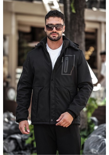 Outdoor Su,soğuk,rüzgar Geçirmez Içi Elyaf Dolgulu Softshell Erkek Montu