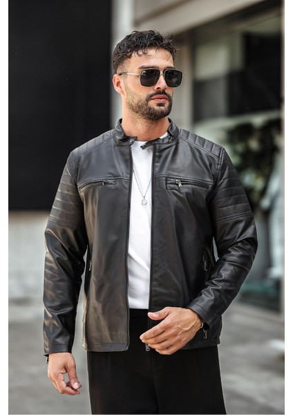 Erkek Siyah Deri Ceket