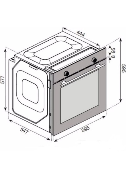 Uaf 608 Gcpet Gri Ankastre Fırın