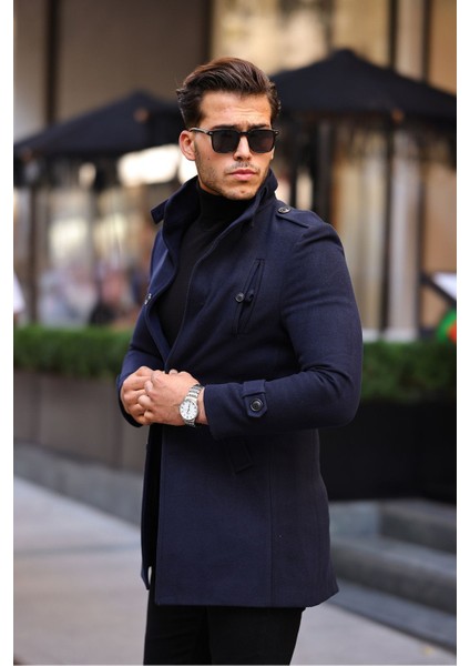 Erkekler İçin Uzun Kaşe Kaban Düz Desenli Kışlık 100% Yerli Üretim modelleri