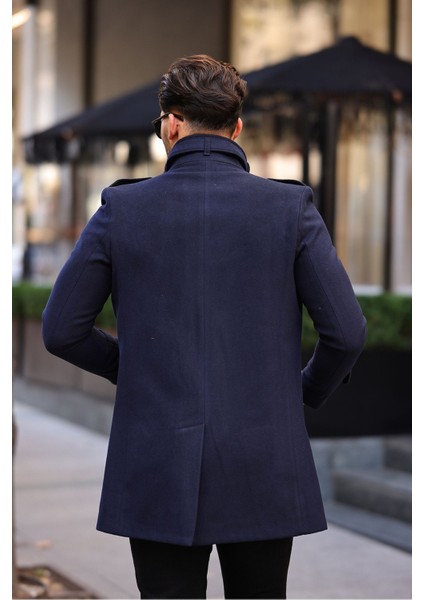 Erkekler İçin Uzun Kaşe Kaban Düz Desenli Kışlık 100% Yerli Üretim fırsatları