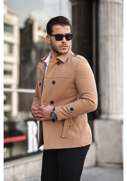 Wish Klein Erkek Slim Fit Kemerli Kısa Kaşe Kaban fiyatları