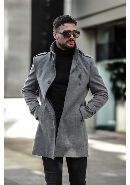 Uzun Kaşe Kaban Erkekler İçin Dar Kesim Şık ve Rahat Kışlık Model modelleri