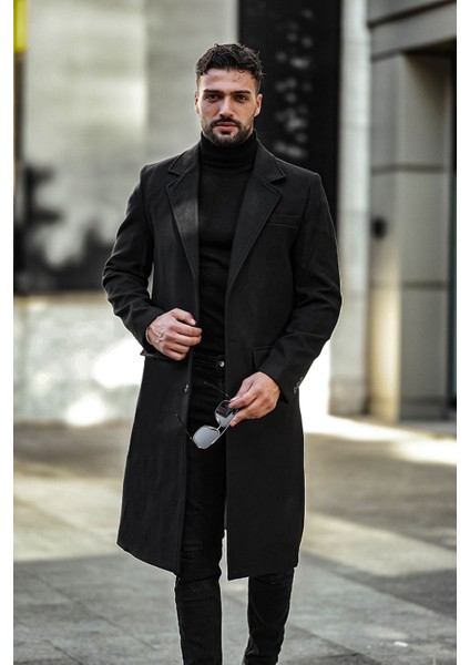 Erkek Dar Kesim Uzun Yünlü Kaşe Palto modelleri