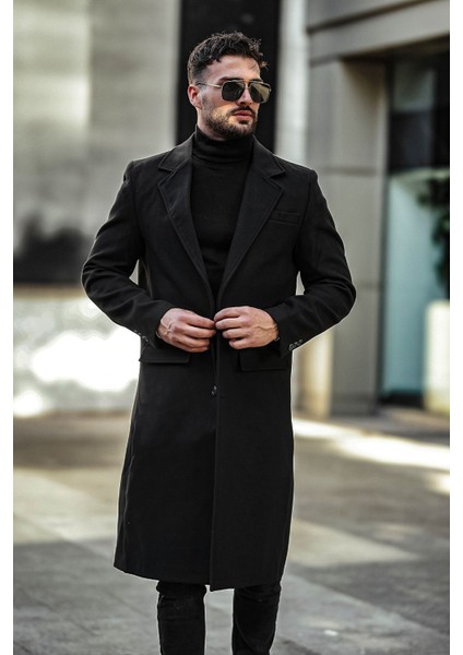 Erkek Dar Kesim Uzun Yünlü Kaşe Palto fırsatları