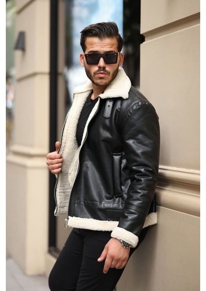Erkek Napa Deri Içi Full Kürklü Slim Fit Mont & Ceket